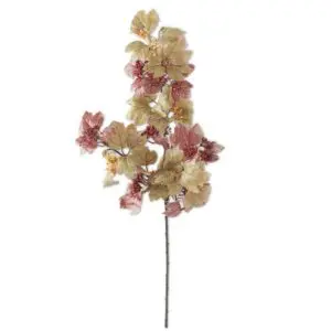 Decorative gold and red leaf branch