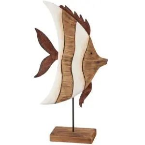 Rustic wooden fish decor