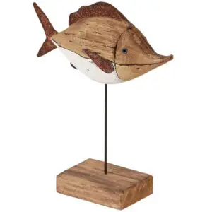 Rustic wooden fish decor piece