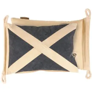 Stylish pillows with beige and navy pattern