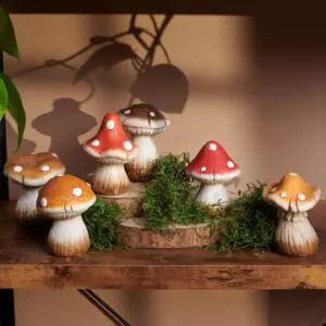 Assorted mushrooms in natural setting