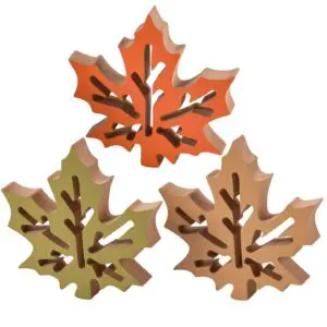 Autumn-themed maple leaf ornaments