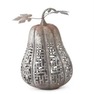 Rusted Metal Cutout Pumpkin