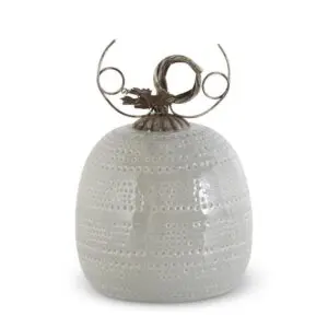 Gray Ceramic Dot Etched Pumpkin
