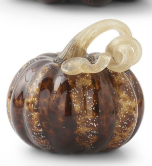 Small Brown Speckled Glass Pumpkin
