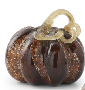 Large Brown Speckled Glass Pumpkin