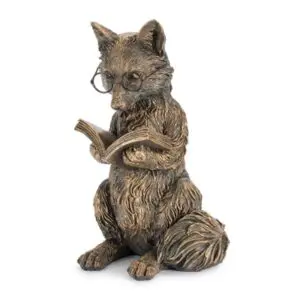 Fox Reading Figurine