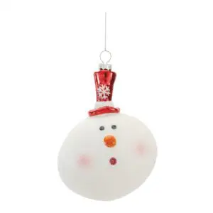 Glass Snowman Head Ornament