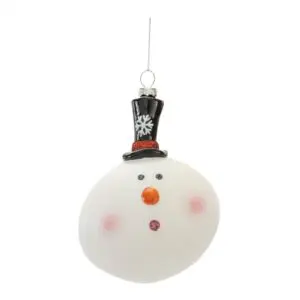 Glass Snowman Head Ornament