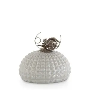 Gray Ceramic Diamond Cut Pumpkin