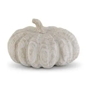 9.25" Whitewashed Wood Look Pumpkin