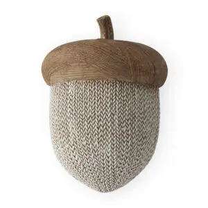 4" Woven and Woodgrain Acorn