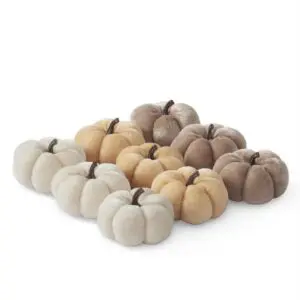 Brown, Cream and Yellow Velvet Pumpkin Filler - 2"