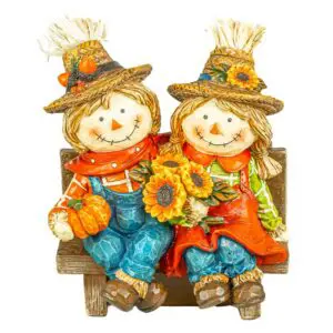 Scarecrow Couple on Bench
