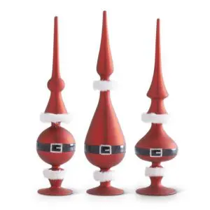 Set of 3 Red Glass Santa Belt Tabletop Finals