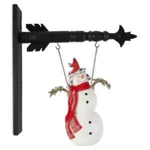 Glittered Snowman with Cardinal Arrow Replacement