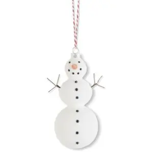 Glass Snowman with Black Rhinestones