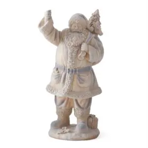 17 Inch Gold Speckled Flocked Santa