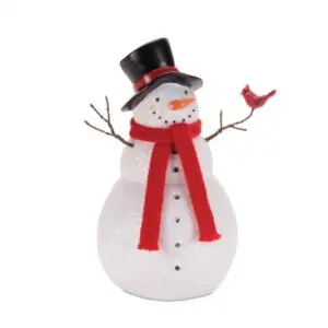 Snowman with Red Scarf and Black Hat