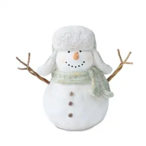 5.75" Snowman with Sage Green Scarf and Hat