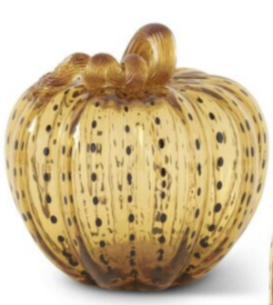 7.75" Black Speckled Glass Pumpkin