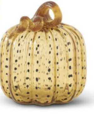 6" Black Speckled Glass Pumpkin