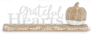 Grateful Hearts Inspirational Harvest Cutout Sign