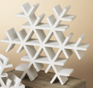 Medium Wood Tabletop Snowflake