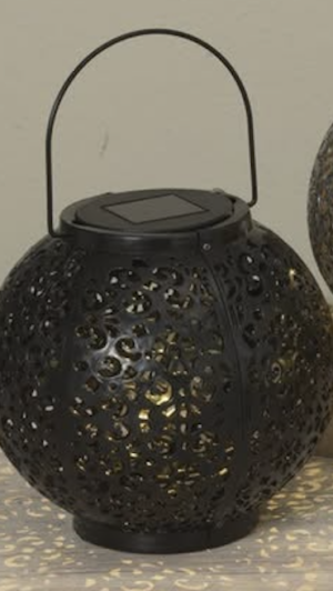 7" Solar Lighted Lantern - Bronze