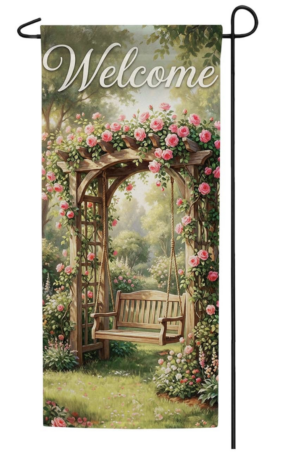 Rose Garden Arbor Garden Flag