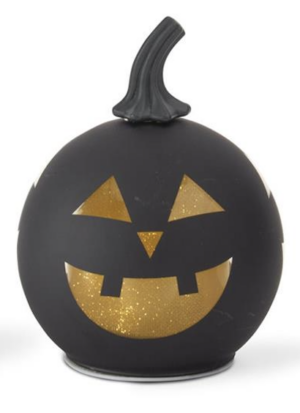 Black and Gold Jack O Lantern Globes - Large