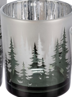 Small Winter Trees Candle Holder