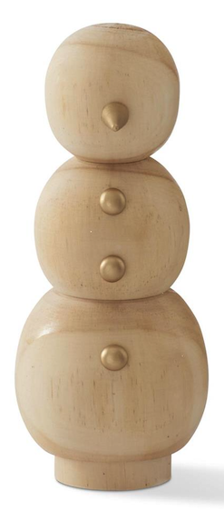 Large Wood Snowman with Gold Nose