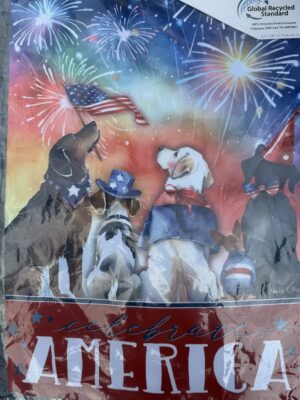 Patriotic Pups Suede Garden Flag