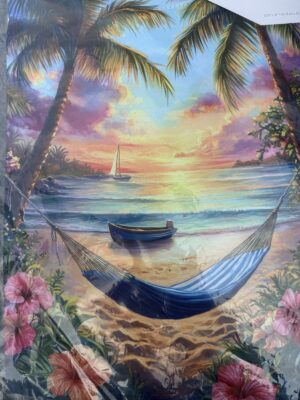 View Of Paradise Suede Garden Flag