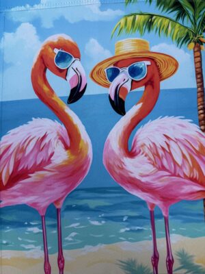 Flamingo Tourists Garden Flag