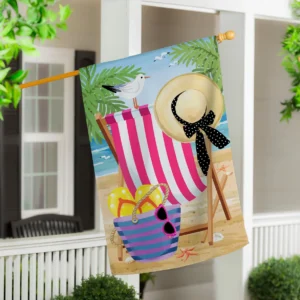 Beach Chair Applique Flag