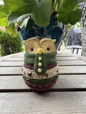 Harvest Owl with Green Scarf