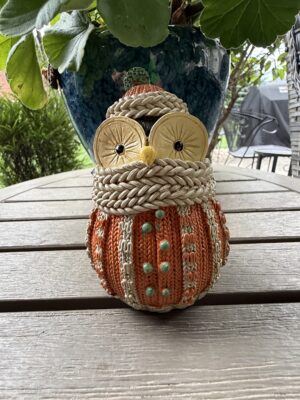 Harvest Owl with Tan Scarf