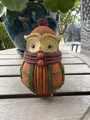 Harvest Owl with Red Scarf