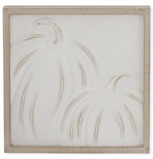 Cream Pumpkin Picture with Wood Frame