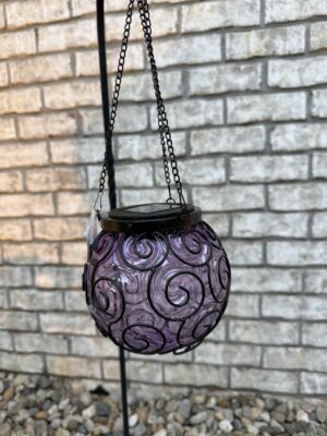 5.7" Solar Lighted Hanging Ball - Purple