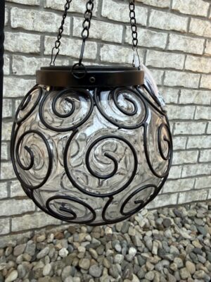 5.7" Solar Lighted Hanging Ball - Clear