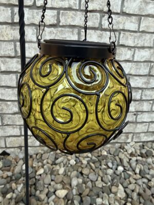 5.7" Solar Lighted Hanging Ball - Green