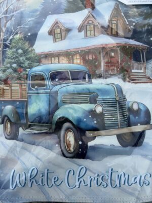 Holiday Blue Truck Garden Flag
