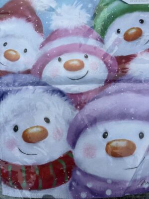 Snowman Family Suede Garden Flag