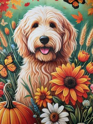 Fall Dog Garden Flag