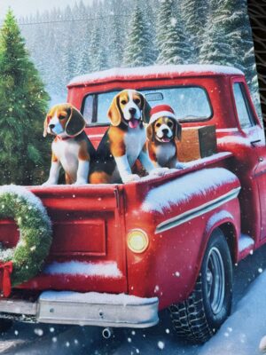 Christmas Beagles Garden Flag