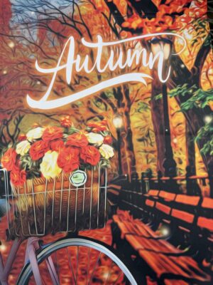 Autumn Night Bike Ride Double Sided Garden Flag