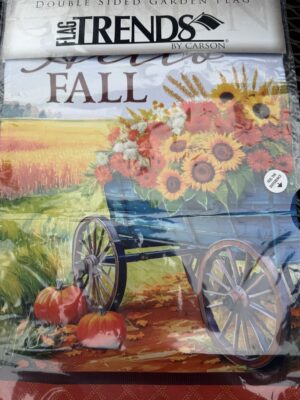 Hello Fall Wagon Garden Flag